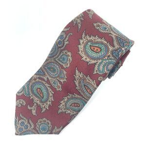 Robert‎ Talbott for Nordstrom Red Paisley Silk Men's Neck Tie L 58" W 3.5"